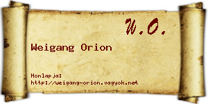 Weigang Orion névjegykártya
